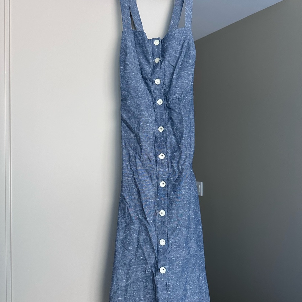 Madewell Blue Sleeveless Midi Dress